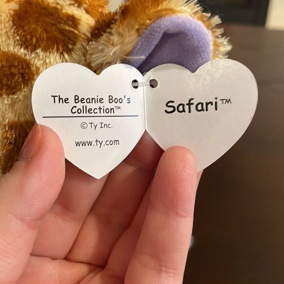 Ty Beanie Boo’s 2012 Safari the Giraffe Purple Tag Discontinued EC 10” tall - Picture 7 of 9